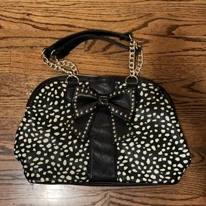 Betsey Johnson black polka dot bag